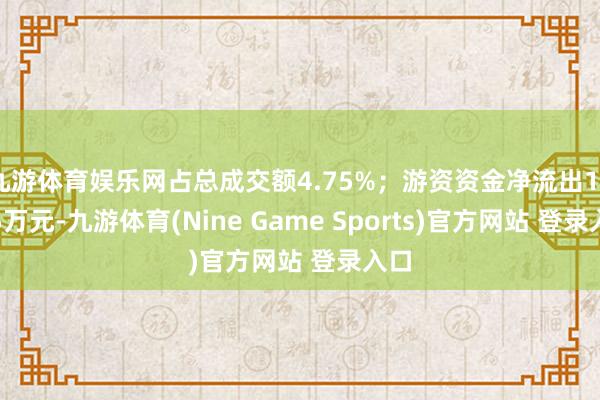 九游体育娱乐网占总成交额4.75%;游资资金净流出160.5万元-九游体育(Nine Game Sports)官方网站 登录入口