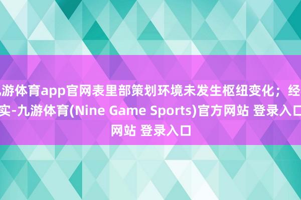 九游体育app官网表里部策划环境未发生枢纽变化;经核实-九游体育(Nine Game Sports)官方网站 登录入口